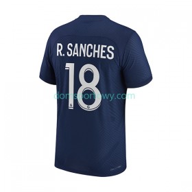Koszulka Paris Saint-Germain R.Sanches 18 Domowe Koszulki Piłkarskie 2022-2023 Krótki Rękaw
